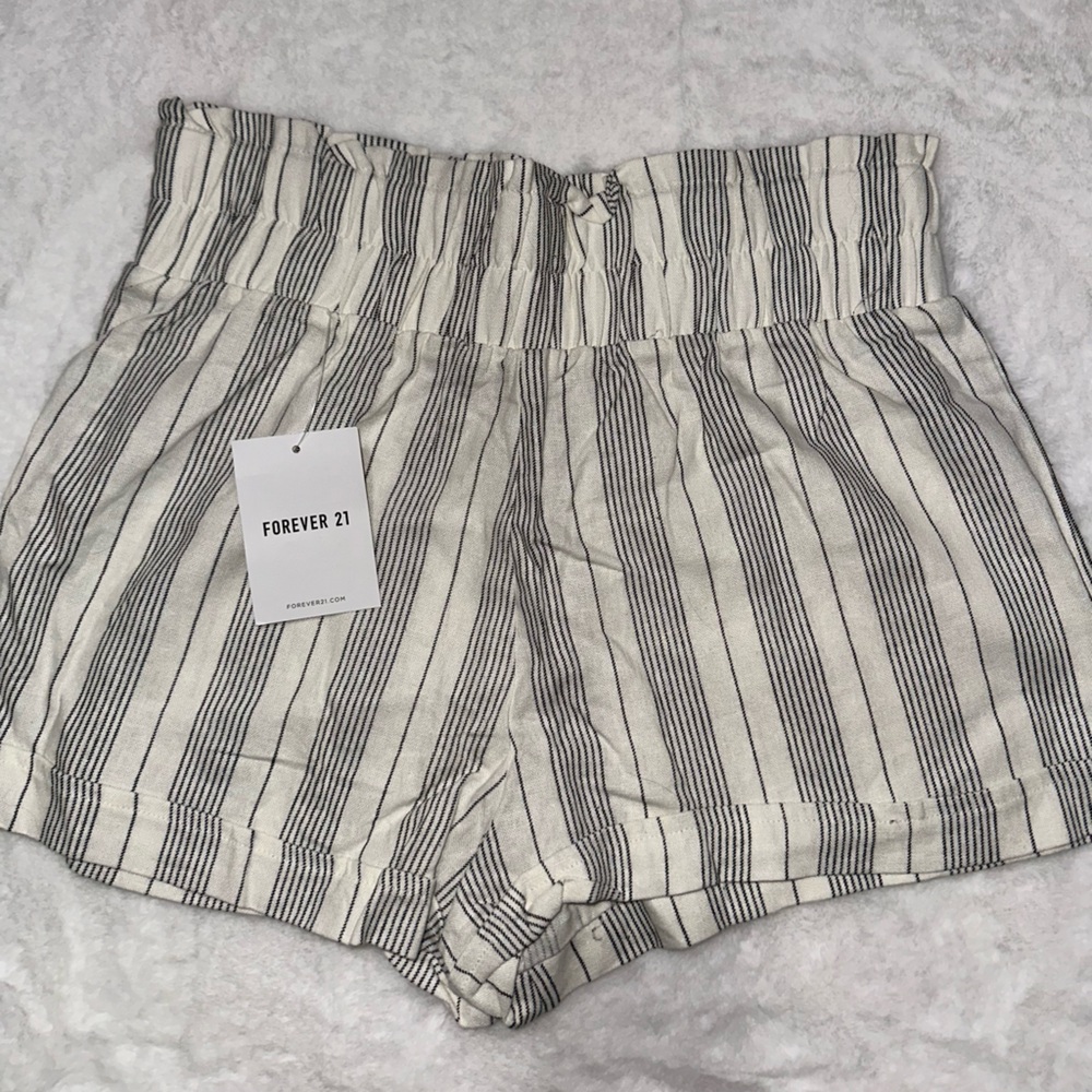 Forever 21 Black and White Striped Shorts